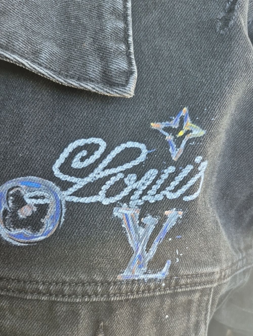 BLACK DENIM JACKET - Picture 3 of 6